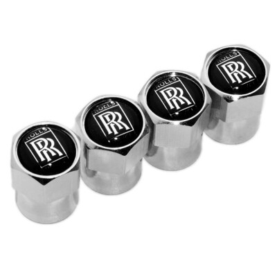 4pcs Hex Fit Rolls Royce Car Wheels Tire Air Valve Caps Stem Dust Cover Silver