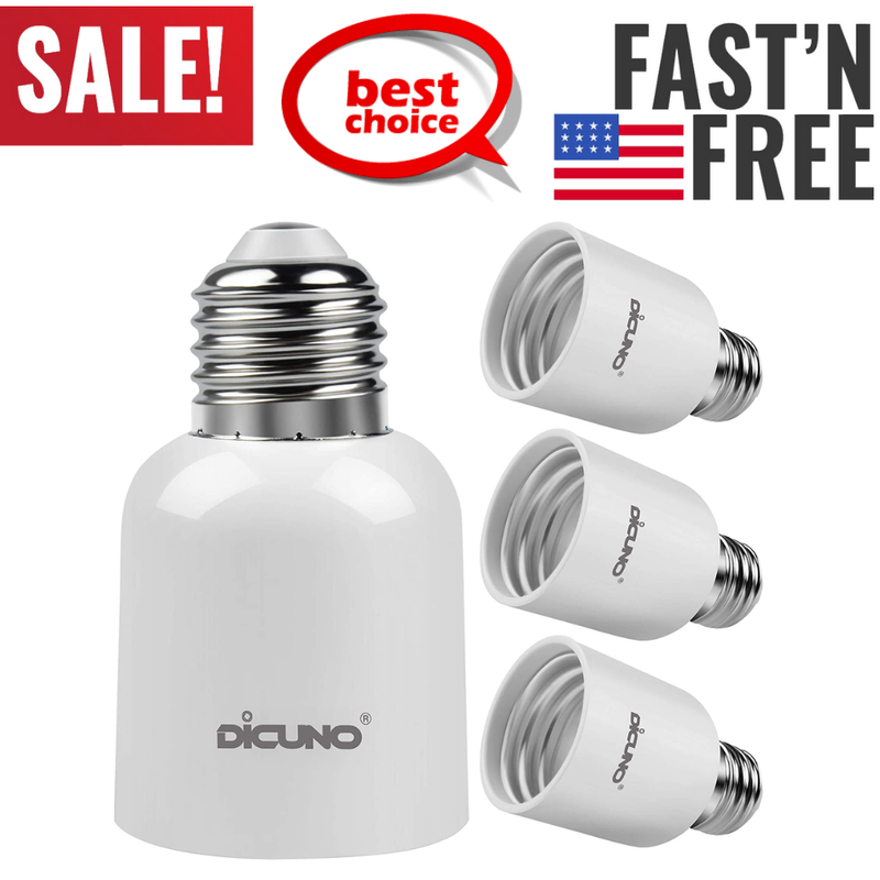 E26 To E39 Adapter Medium E26 To Mogul E39 Screw Base Light Bulb Socket 4 Pack