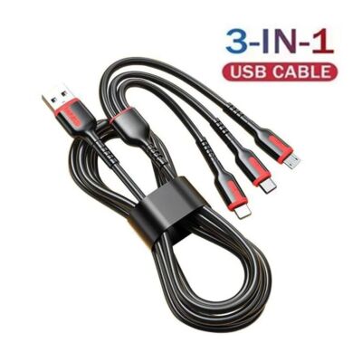  3 in 1 Fast USB Charging Cable Universal Multi Function Cell Phone Charger Cord