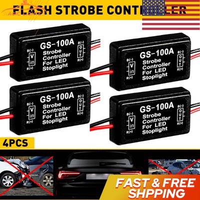 4X Universal Controller Strobe Flash Box for Flasher Module LED Tail Brake Light