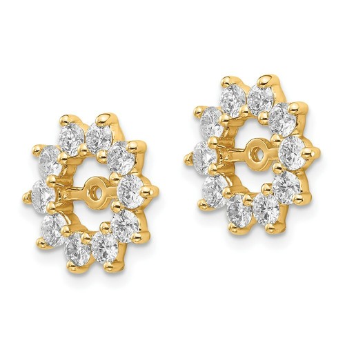 Pre-owned Jewelry 14k Fancy Diamond Earring Jacket Mountings No Stones Included