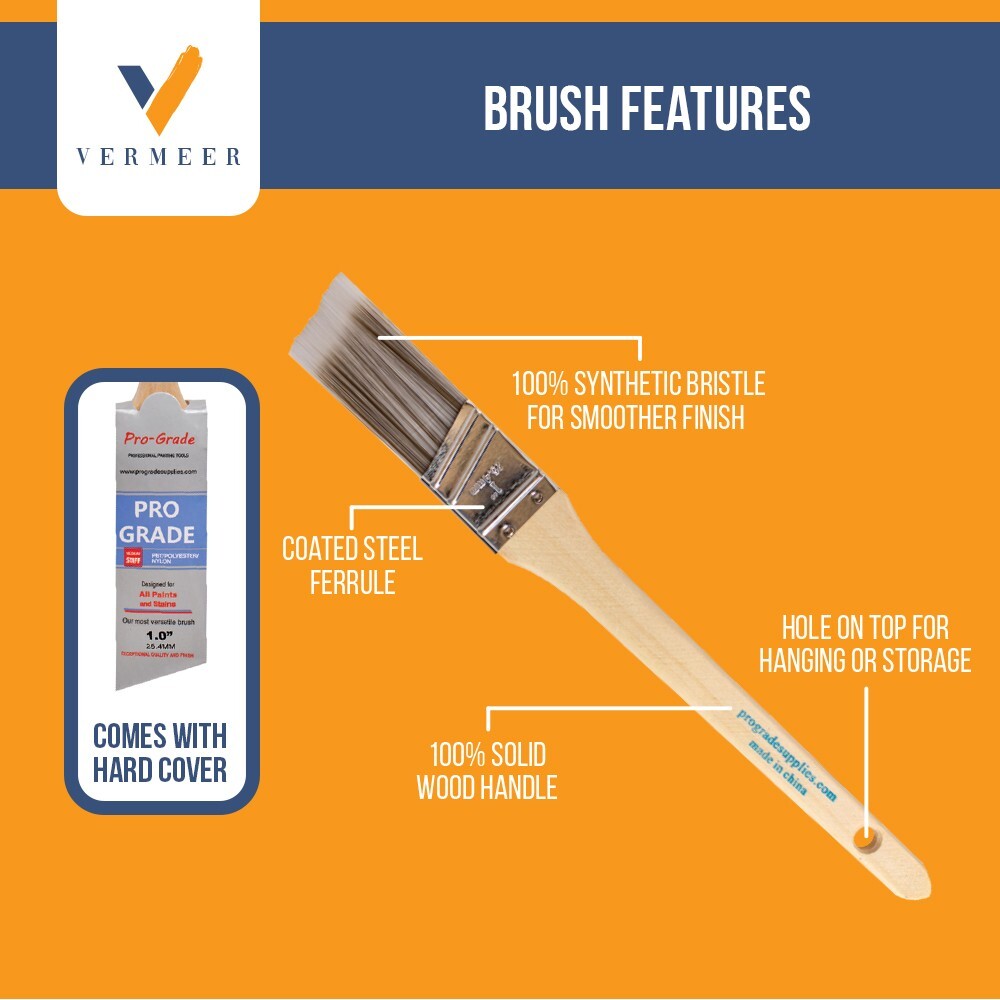 12Pack - 1" Angle Brushes for All Latex and Oil Paints & Stains