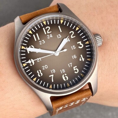 NH35A Titanium 39mm Pilot 200M Dive Men Automatic Watch Gray Dial Sapphire Lume