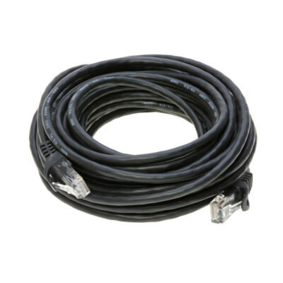 CAT5 Ethernet Patch Cable RJ-45 Internet Cord Black 25FT - 200FT Multi-Pack LOT