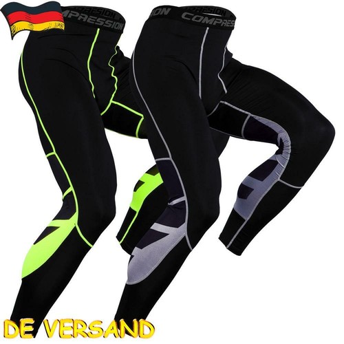 Herren Leggins KompressionsHose Laufhose Tights Fitness Training lang Sporthose