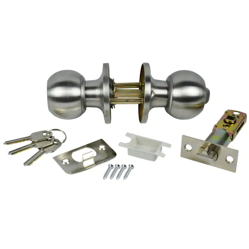 Entrance Keyed Door Knob Lock Set for Mobile Homes in Brushe