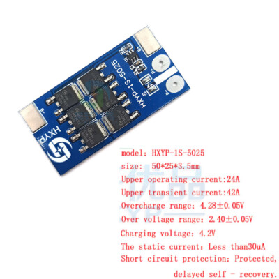1S Lithium Li-ion 18650 3.7V 4.2V Battery Charge PCB Protection Circuit Board