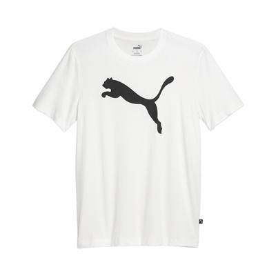 Футболка с круглым вырезом и коротким рукавом с логотипом Puma Essentials Cat, мужские белые повседневные топы