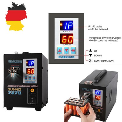 SUNKKO 737G Impuls Battery SpotWelder LED Akku Punktschweißgerät 800A 1.5KW DE