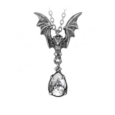 La Nuit Pendant Alchemy Gothic Jewelry Pewter Pendant Bat Necklace P600