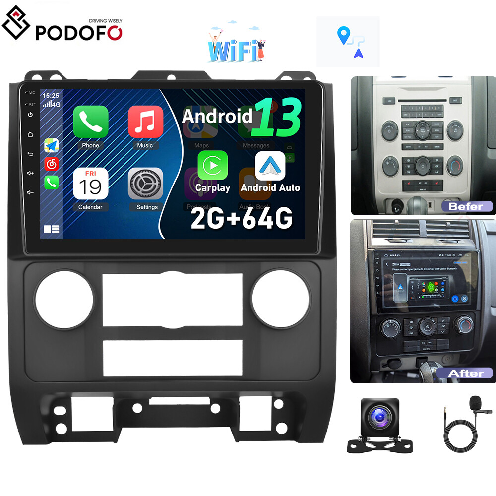 Android 13 Автомобильный GPS Navi Carplay Стерео Радио для Ford Escape 2007-2012 + Камера