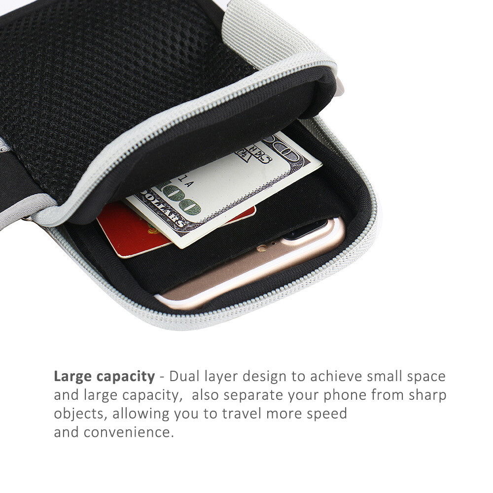 Sports Arm Band Phone Holder Gym Running Jogging Exercise Armband Pouch Key Bag