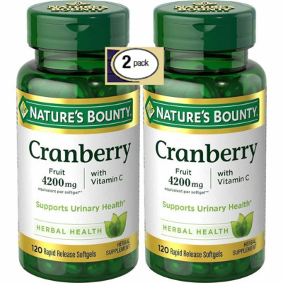 2 Pack CRANBERRY + Vita C & E 4200mg 240 Softgels (2x120) Urinary Track Prostate
