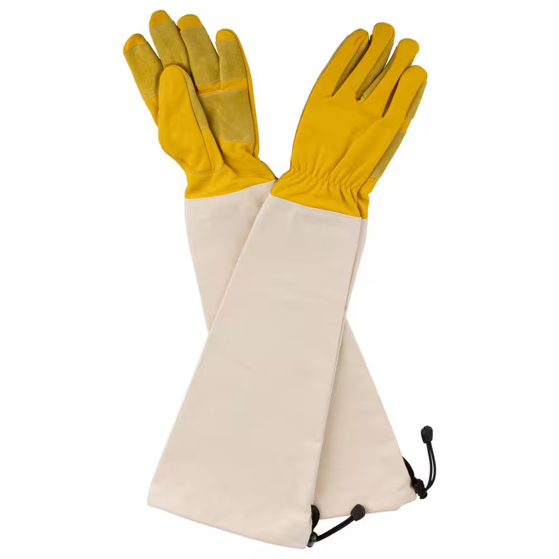 Pure Garden Long Gardening Gloves Large Thorn Proof Leather Arm Protection