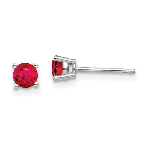 Pre-owned Goldia 14k White Gold Ruby Earrings