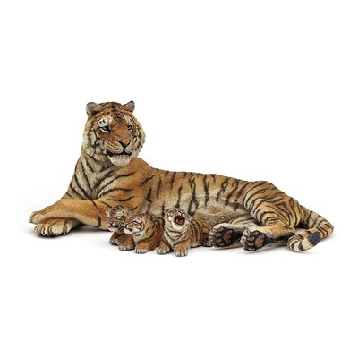 PAPO Wild Animal Kingdom Lying Tigress Nursing Toy Figure, Multi-colour (50156)