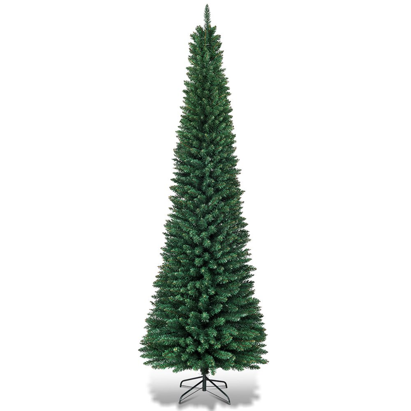 Slim Artificial Christmas Tree with Stand Pencil Green Fir Xmas Holiday