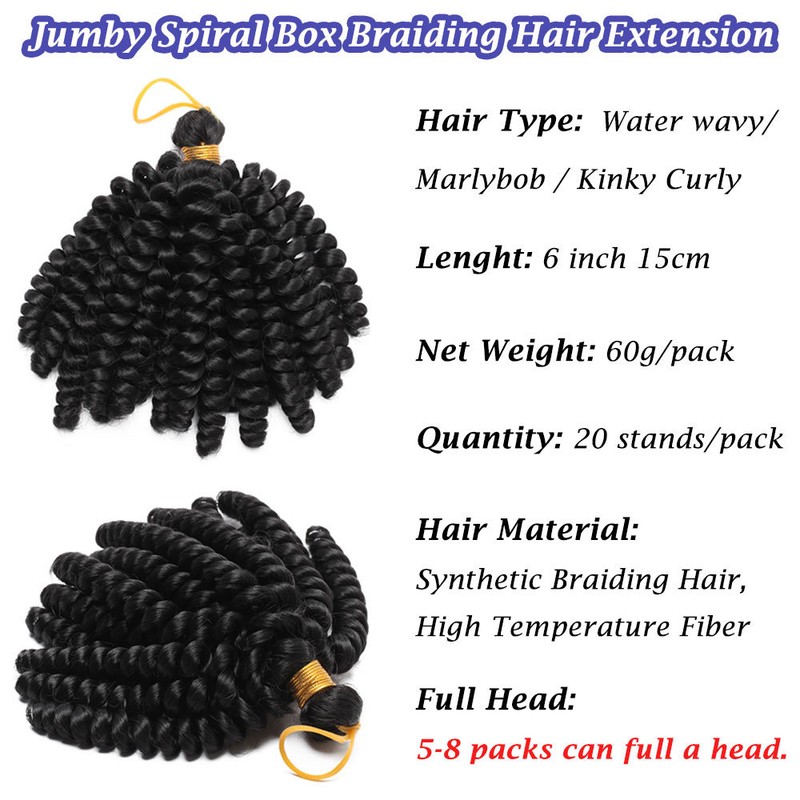 5 Packs Ringlet Wand Curl JAMAICAN BOUNCE 6 inch Hair Crochet