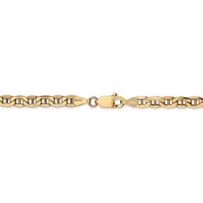 Pre-owned Superdealsforeverything Real 14kt Yellow Gold 18 Inch 4mm Semi-solid Anchor With Lobster Clasp Chain