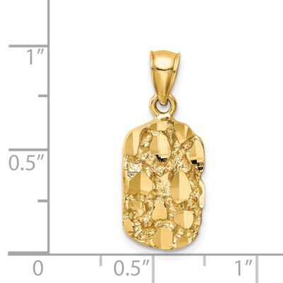 Pre-owned Superdealsforeverything Real 14kt Yellow Gold Nugget Pendant