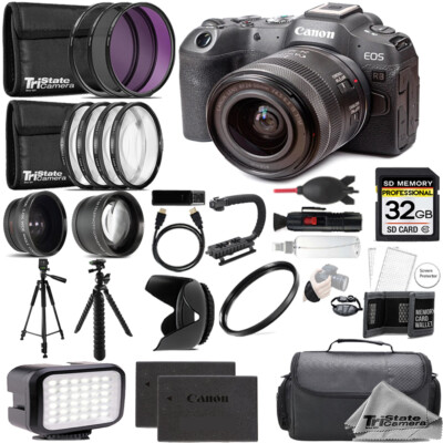 Canon EOS R8 +24-50mm IS STM Lens +32GB +Ext Bat+ 9 PC Filter-MEGA Kit