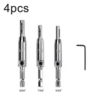 Self Centering Lock Hinge Drill Bits Set Hardware Drawer Pilot Hole Drilling