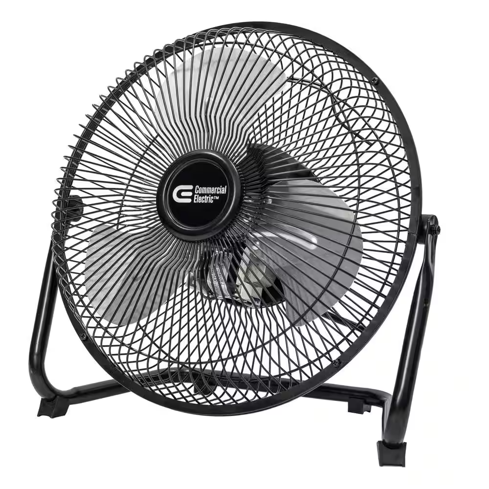 NINE9★ Comfort Zone 9'' 3-Speed Cradle Floor Fan, 180-Degree Tilt