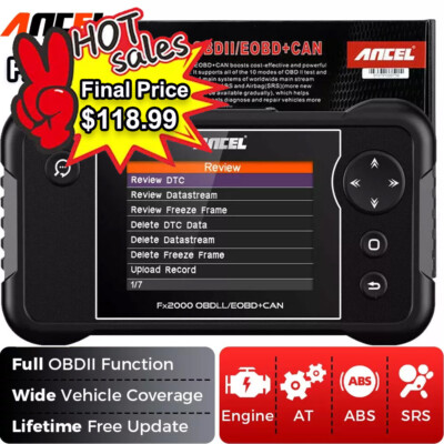 Car OBD2 Scanner Code Reader Check Engine ABS SRS Transmission Diagnostic Tool