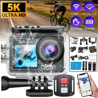 5K WiFi Anti-Shake Action Camera 4K 60FPS 30m Waterproof Camcorder with Remote