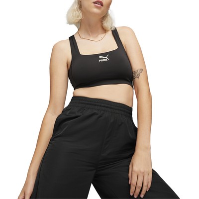 Укороченная майка с круглым вырезом и логотипом Puma T7 Женская черная повседневная спортивная 62421301