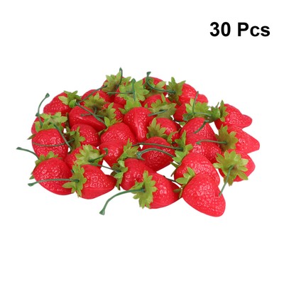 30 Pcs Fake Strawberry Fruit Party Props Fake Fruit Model Lifelike Fruit