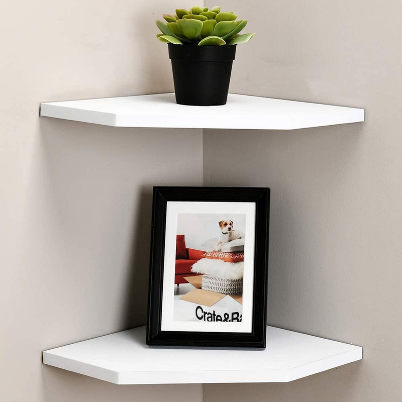 12-Inch Floating Corner Shelves Set of 2 Wall Mounted Storag