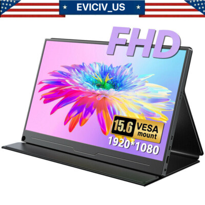 15.6 Inch 1080P Gaming IPS HDR Screen Monitor Portable Screen w/ HDMI USB-C Used