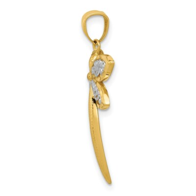 Pre-owned Superdealsforeverything Real 14kt Yellow Gold With Rhodium Dragonfly Pendant