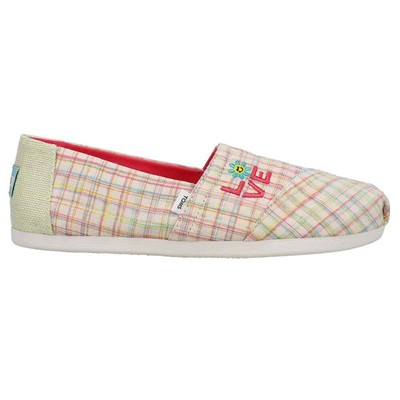 

TOMS 10017824T Женские шлепанцы Alpargata в клетку на плоской подошве Повседневная - белый, TOMS Alpargata Plaid Slip On