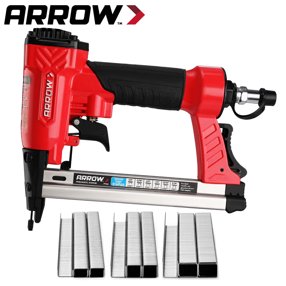 Arrow Pneumatic Staple Gun Oil-Free Upholstery Stapler 1/4" 