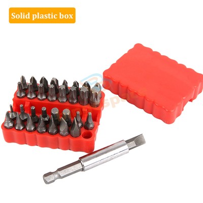 Security Tamper Proof Bit Set 33pc Hex Star Spanner Tri Wing Screwdriver Bits US