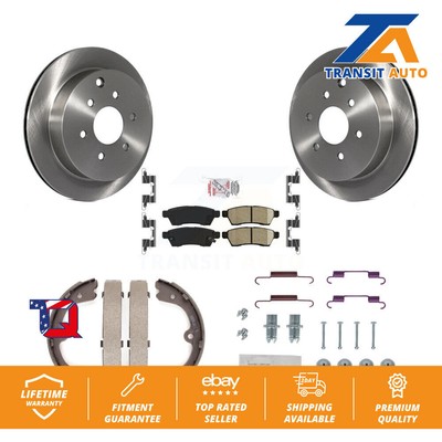 Rear Disc Rotors Ceramic Pads Parking Shoes And Hardware Kit For Nissan Frontier