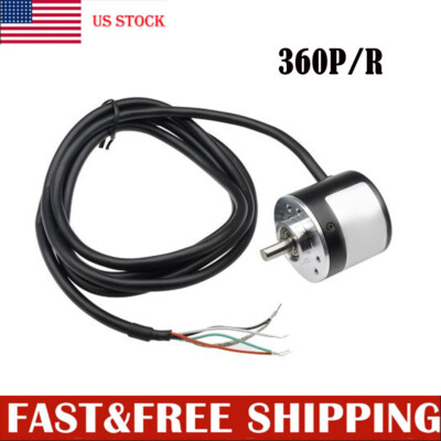 New 360P/R Incremental Rotary Encoder AB phase encoder 6mm Shaft W coupling US