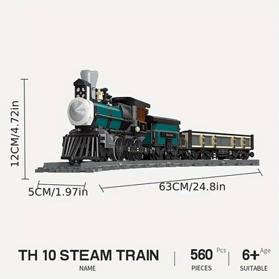 560pcs Technical Locomotive Steam Train Railway Building Blocks Bricks Toys