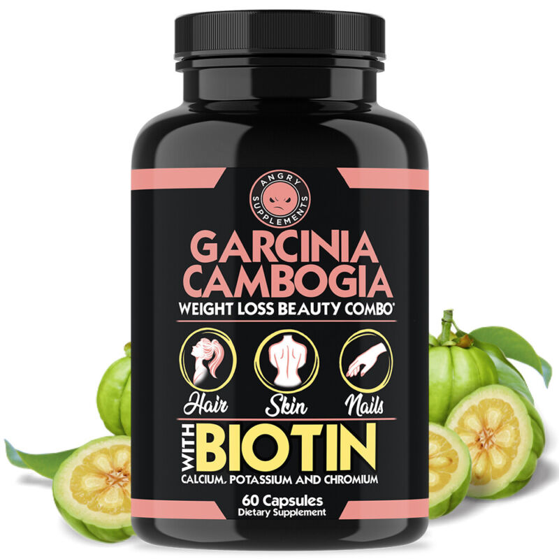 Angry Supplements Garcinia Cambogia W. Biotin, Weight Loss Beauty Combo, 1-pack