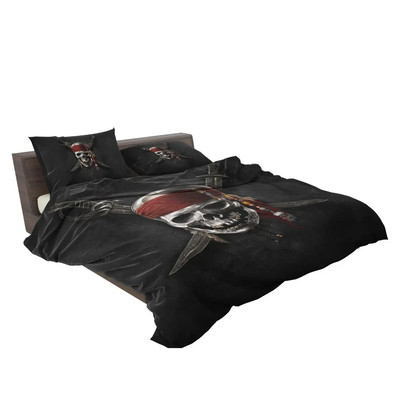 Pirates Of The Caribbean Movie Dead Skull Quilt Duvet Cover Set Pillowcase