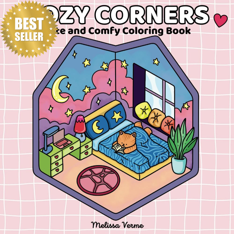 Cozy Corners: Cute and Comfy Coloring Book for Adults and Teens with Super Cute