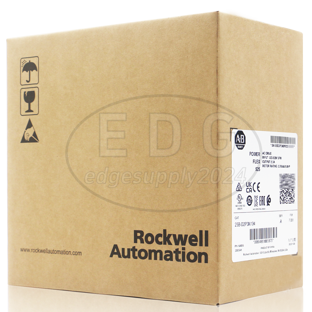 Sealed New Allen Bradley 25B-D2P3N104 PowerFlex 525 0.75kW (1Hp) AC Drive