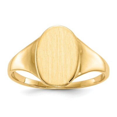 Pre-owned Superdealsforeverything Real 14kt Yellow Gold 12.0x8.5mm Open Back Signet Ring S:7