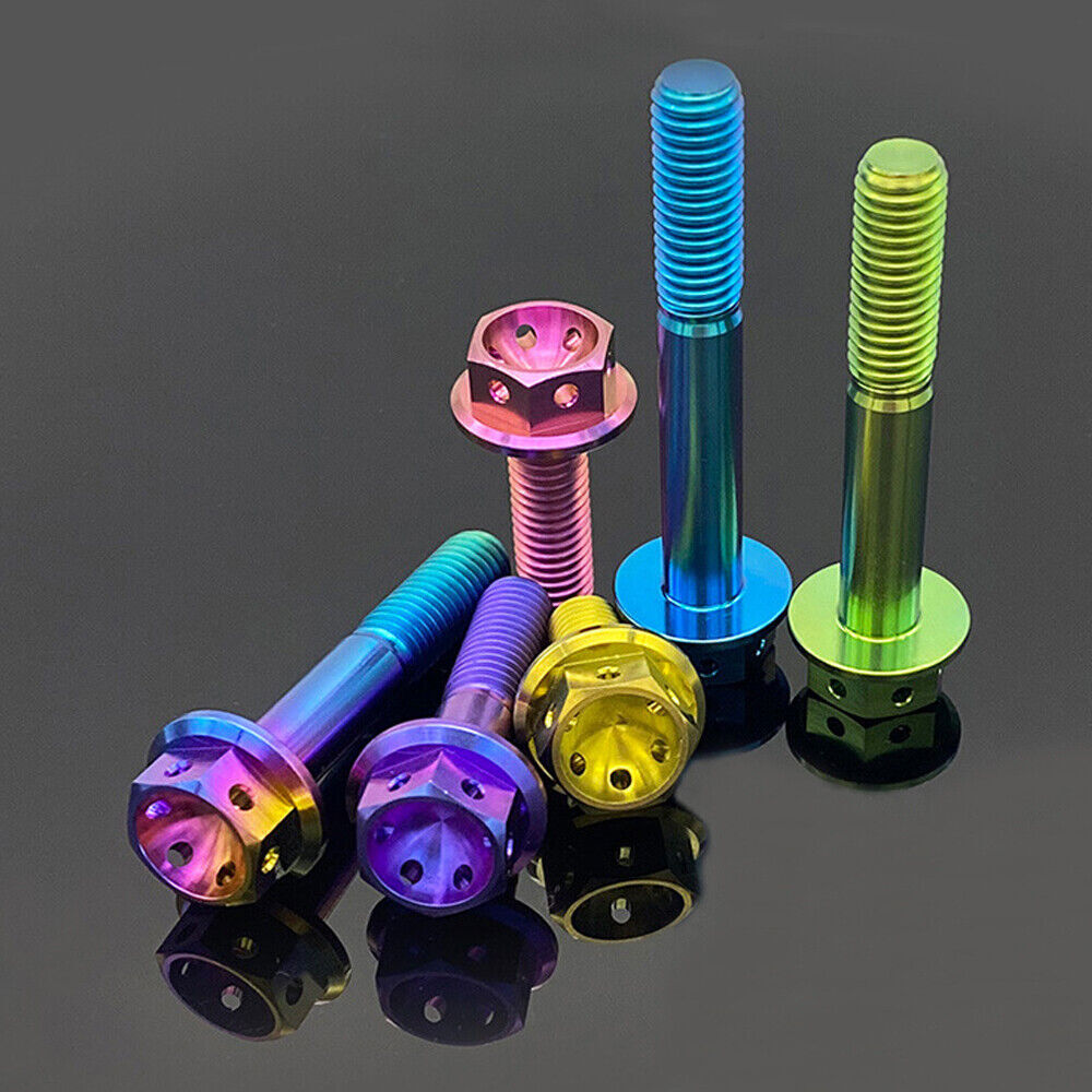 M8 X 1.25mmTitanium Drilled Hex Head Flange Bolt 15 20 25 30 35 40 45 50 55 60mm