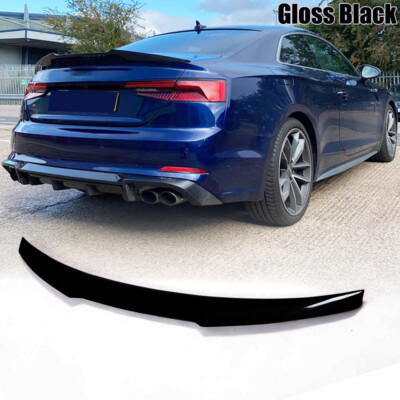 For Audi A5 B9 SLINE S5 RS5 4-Door 2017+ Gloss Black Rear Trunk Boot Lip Spoiler