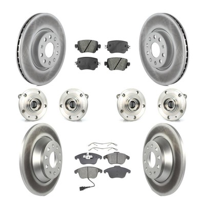 For Audi Q3 Quattro Front Rear Hub Bearing Coated Brake Rotor And Pad Kit (10Pc)