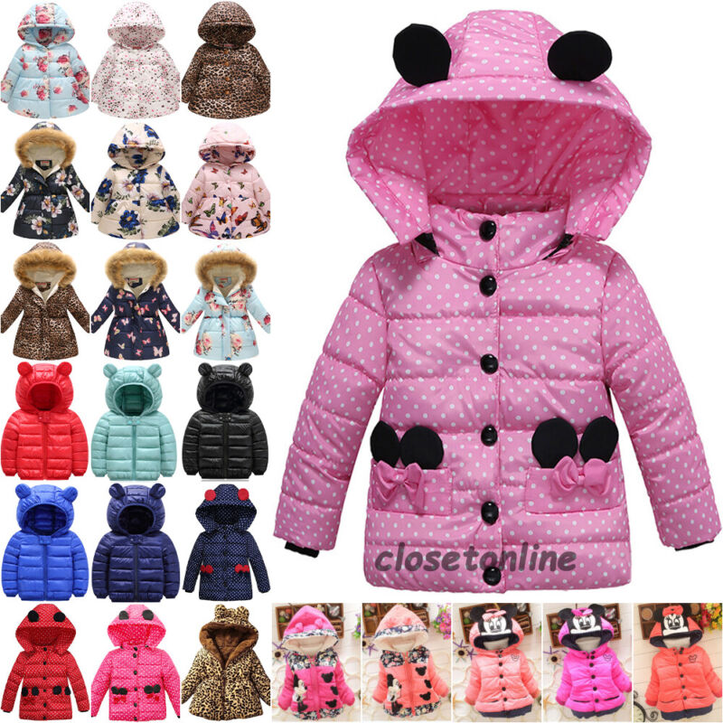 Kinder Mädchen Winter Pufferjacke Kapuze Steppjacken Daunenmantel Wintermäntel