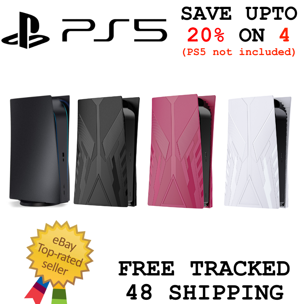 PlayStation 5 PS5 FacePlates Disc Edition Black Shell Case Cover UK gaming sony - Picture 1 of 12